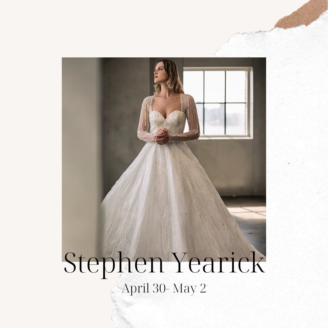 Come check out Stephen Yearick in-store this weekend!! #fashion #trunkshow #wedding #bridal
