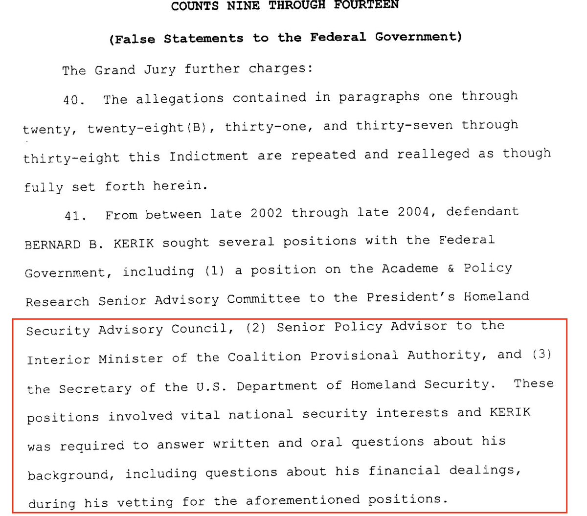 HERE'S WHERE WE'VE GOT SOME OLD RECEIPTS - that time Rudy tried to jam Rudy into the all-new, post-September-11 "DHS." Those disclosure forms all include the potential for felony charges if you lie by omission...