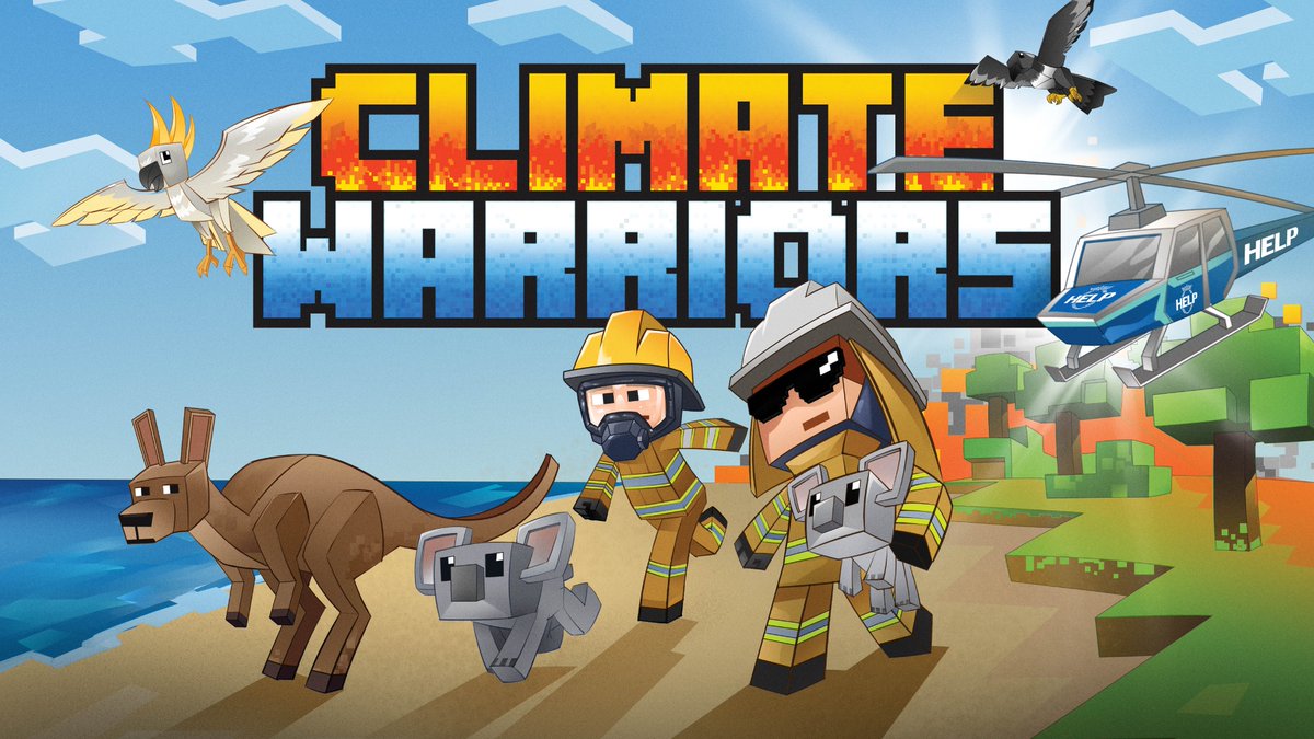 We're excited to announce the release of Climate Warriors in partnership with @nrmainsurance and @thinkerbellads - a new #Minecraft experience to educate young Australians on the increasing risk of natural disasters. Available for free on @MinecraftMarket and @PlayCraftLearn! 🌍