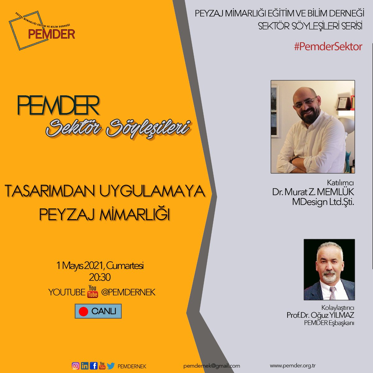 pmdernek's tweet photo. SEKTÖR SÖYLEŞİLERİ - 10
PEMDER’in sektörlerden uzmanlarla yaptığı söyleşiler serisinin onuncu konuğu MDesign Ltd.Şti. sahibi Dr. Murat Z. MEMLÜK ile yapılacak söyleşi 1 Mayıs Cumartesi günü saat 20:30'da YouTube kanalımızdan canlı yayınlanacaktır.
#PemderSektör #PemderAkademi https://t.co/wJ6lNYJdEK