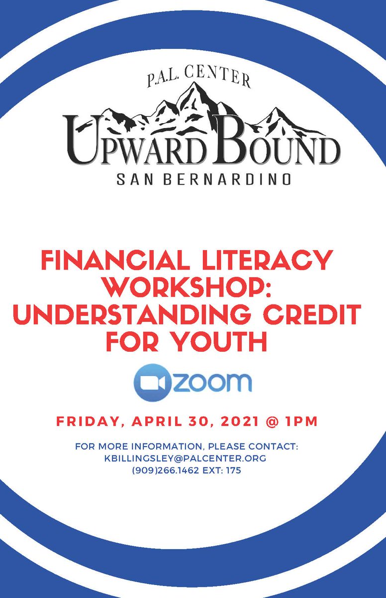 🚨WORKSHOP ALERT🚨
PAL UB Students join us Friday, April 30th at 1pm for our Financial Literacy Workshop and learn about the importance of CREDIT. Keep an eye out in your emails for the zoom link. See you all there. #financialliteracy #understandingcredit #upwardbound #trioworks