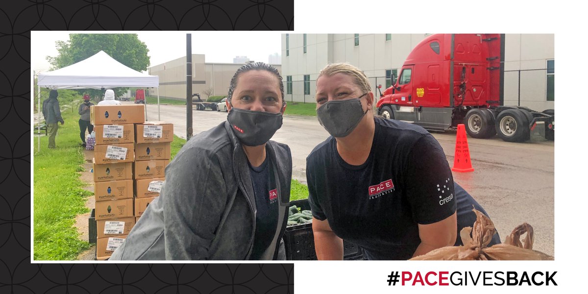PaceProps_CRE's tweet photo. Rain or shine, #PaceGivesBack! This morning’s weather didn’t stop Property Managers Julie Bartold and Beth Dillender from volunteering at @LittleBitSTL's Mobile Food Market. In partnership with @STLFoodbank, the market provides both fresh and frozen foods for local families. https://t.co/Ohn7zQ73Y4