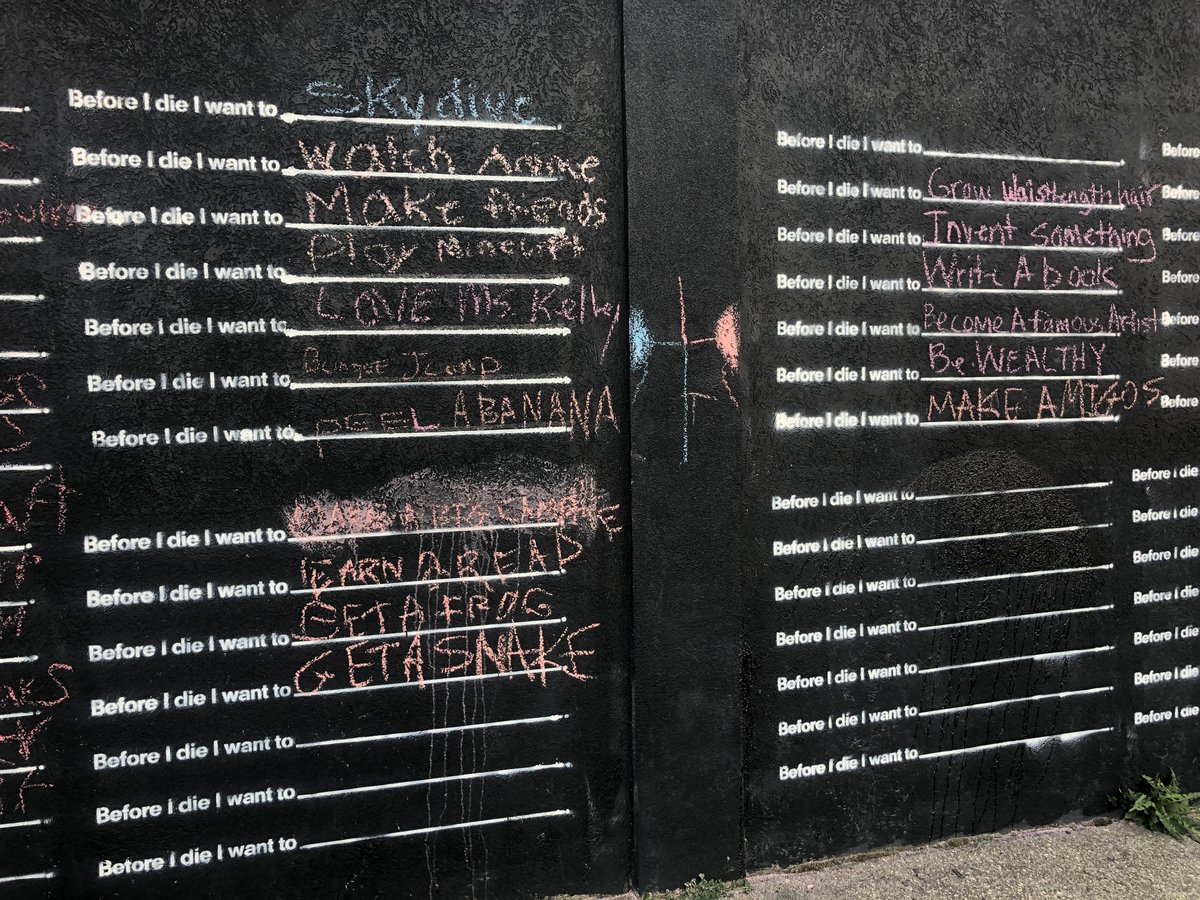 acpublicarts's tweet photo. We had a great time yesterday filling in the Before I Die mural with @AtlanticCityBGC ! If you haven't checked out the mural yet, be sure to swing by and tag us if you add to it!
#muralmonday #beforeidieproject #atlanticcityartsfoundation #acaf #doac #whynotac #respectac https://t.co/AnEQu2efvN