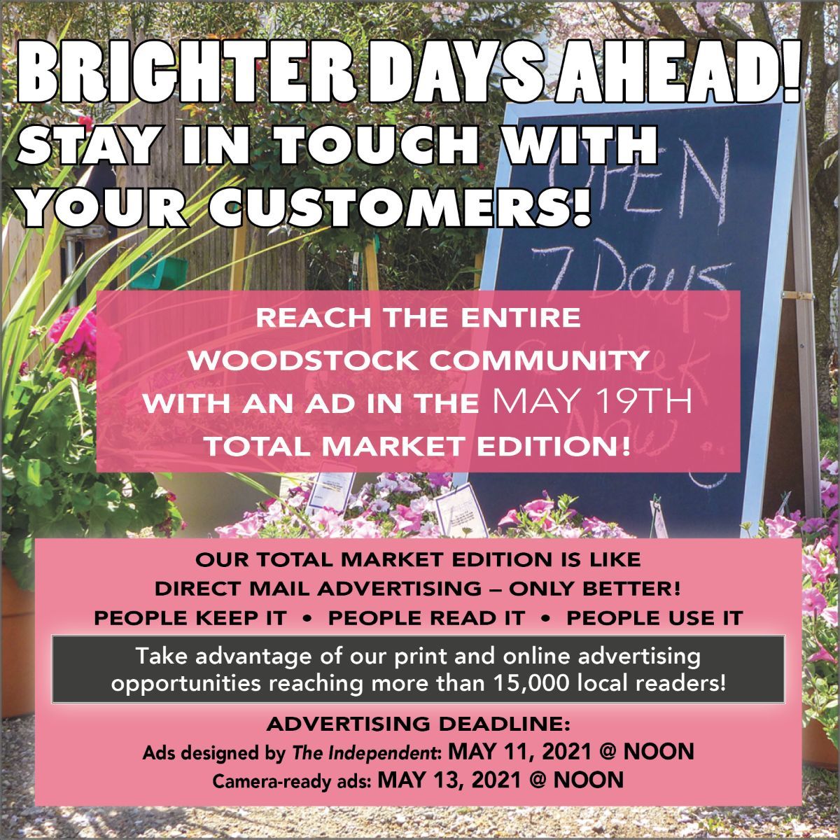 Keep in touch with your customers! Advertise in the MAY Total Market! - mailchi.mp/8e26cf2beae7/t…