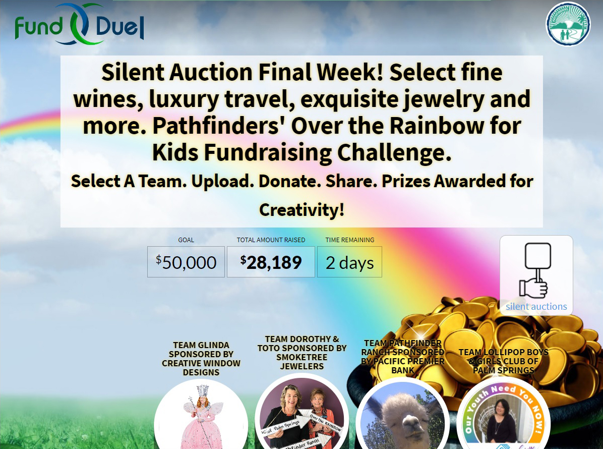 ONLY TWO DAYS LEFT!  Please help us reach our goal of $50,000 in our #overtherainbowforkids virtual fundraiser hosted on <a href="/fundduel/">Fund Duel</a>  Click here:
fundduel.com/OverTheRainbow
#PSPathfinders
#Atriskkids
#Sharingiscaring
#fundduel