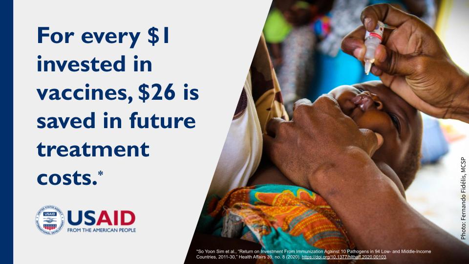 Increasing access to childhood vaccines is one of the most effective ways to improve global health outcomes. USAID is committed to supporting immunization systems to prevent diseases and save lives, now and in the future. 
#VaccinesWork