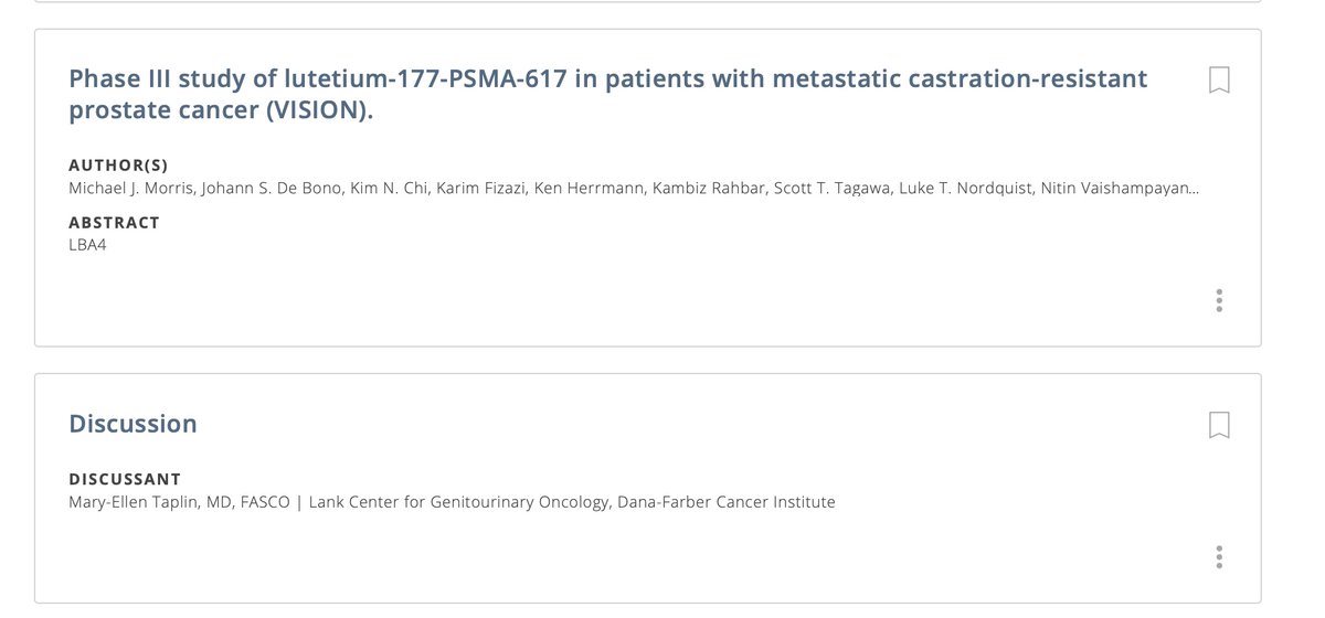👏👏PLENARY SESSION #ASCO2021 #ASCO21 
Phase III study of lutetium-177-PSMA-617 in patients with metastatic castration-resistant prostate cancer (VISION)