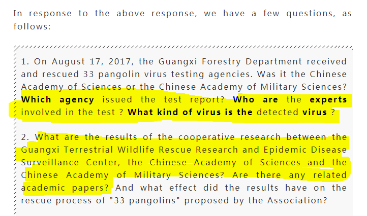 Some anomalies in their cover up story?Which agency issued the test report? Who are the experts involved in the test?What kind of virus is the detected virus?What are the results of the cooperative research? https://archive.ph/jKZca 