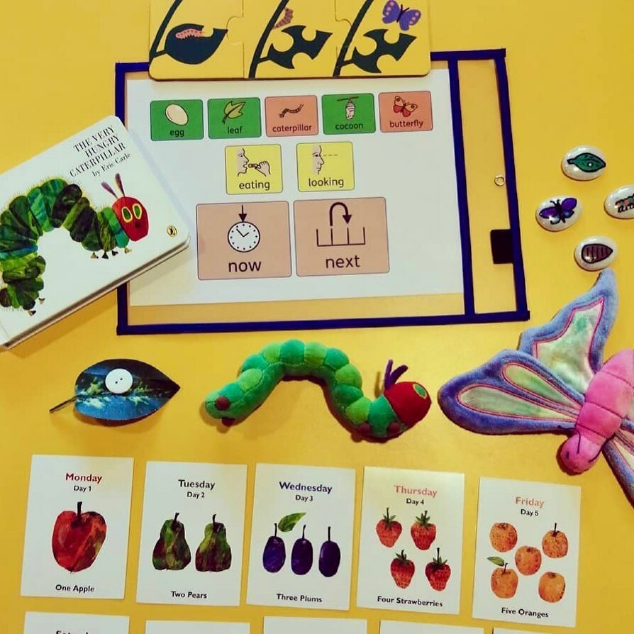 Widgit_Software's tweet photo. 📷: @mumma4words 

🐛🦋 Early Years Language Group-Hungry Caterpillar 🐛🦋

This was such a wonderful session yesterday with my EYFS Language group.

Our new concept was the word 'different' So we talked about what was different about a caterpillar an… https://t.co/xSTb6dmpM5 https://t.co/syhq1td8BC