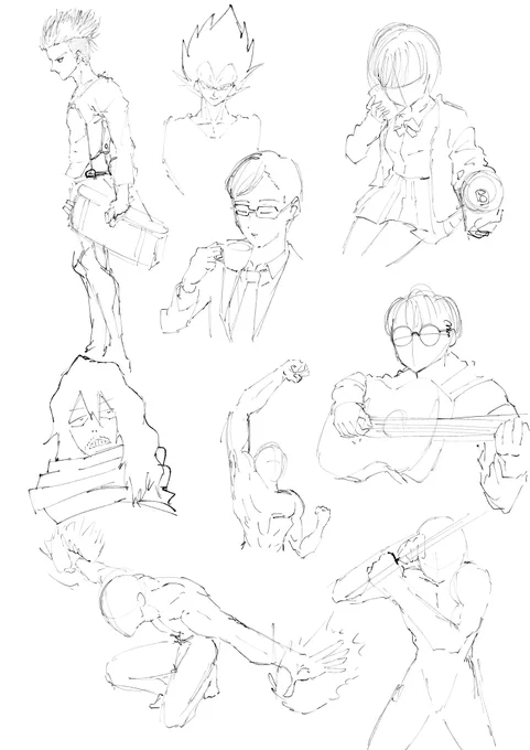 ポーズand模写練習 