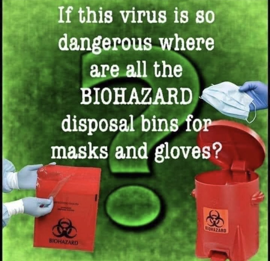 (6/12)• If mask’s work to stop spread of Covid, why do figures globally NOT show drop in deaths/cases once mask mandates get introduced? • If such a deadly contagion, why are masks touched & re-used, they should be disposed of in bio waste?• Why NO mask safety standards?