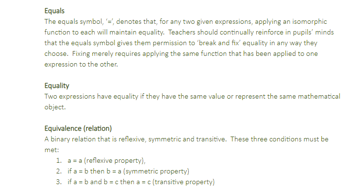 atulrana's tweet photo. @boss_maths @MrMathsteer I do this too! Covered it at my #MathsConfMini workshop 'Equals, Equality & Equations'. Field Axioms and the idea of equality with breaking, repairing equations etc. (Al Khwarizmi style) at play here. Some good definitions on here:
https://t.co/FtA9NXITg7 https://t.co/eVrJL3Xy4s