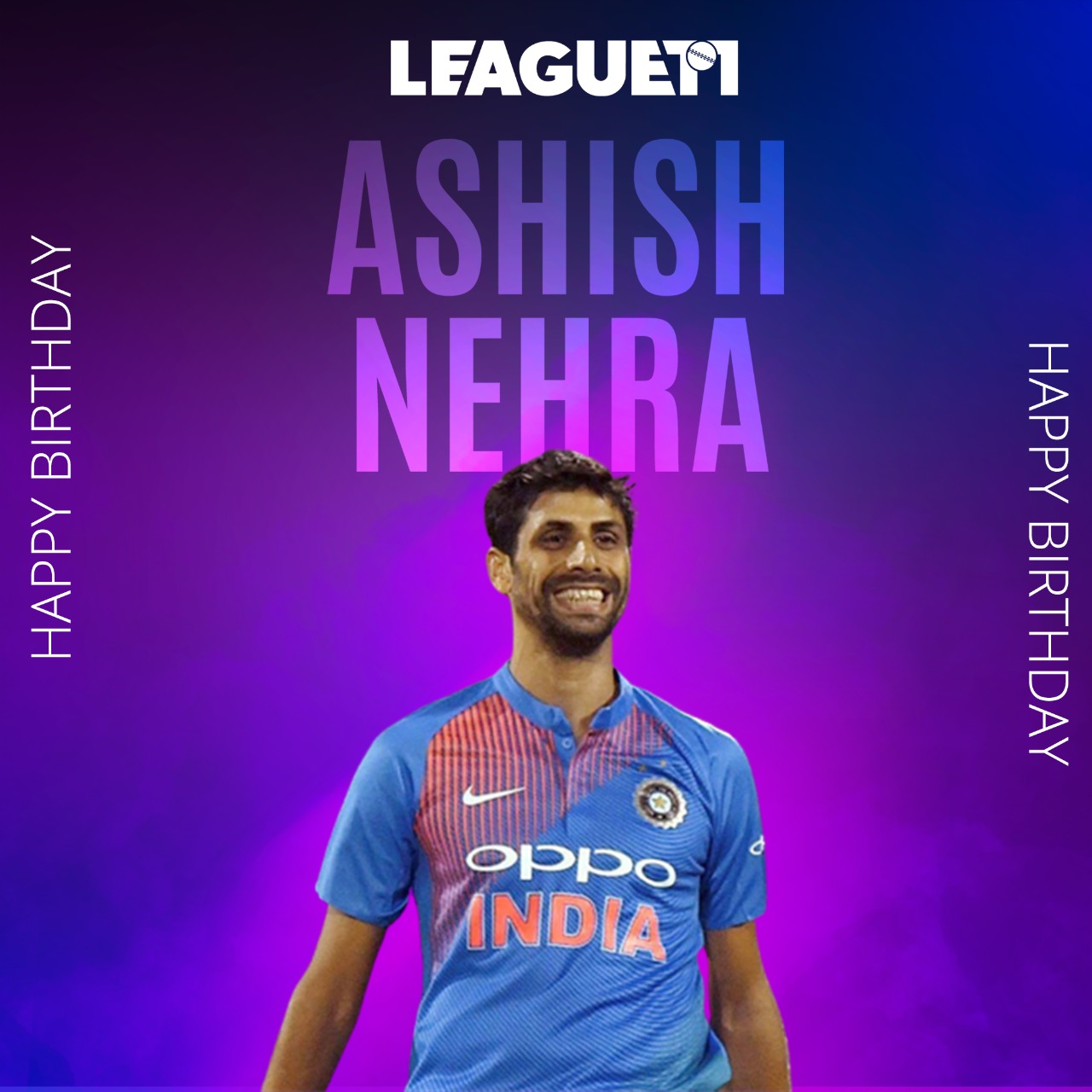 Happy birthday Ashish Nehra     252 Matches 341 Wickets in His Career     