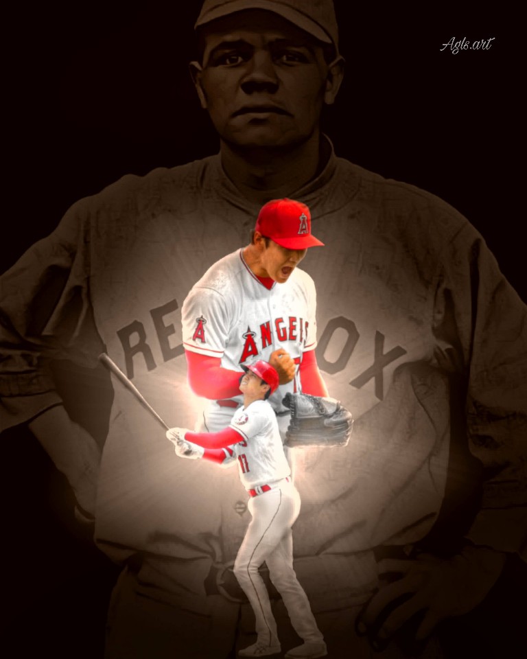 ' A Hundred Years In The Making '            
#BabeRuth #ShoheiOhtani #Ohtani #Ruth #ÅngelsBaseball #Angelsbaseball #Halos #HaloNation #TeamInRed #LAangels #CaliforniaAngels #AnaheimAngels #LosAngelsAngels #Mlb #Baseball #AglsArt #Art