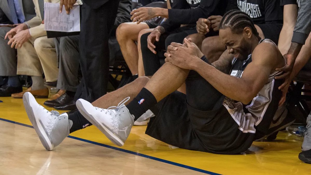 Game 1 of the Western Conference Finals, Kawhi started off HOT with 26/8/3 on 72.9% TS in just 24 minutes. Unfortunately, on one possession, Kawhi took a shot from the left corner 3 and landed on Warriors C, Zaza Pachulia injuring his left ankle and missing the series