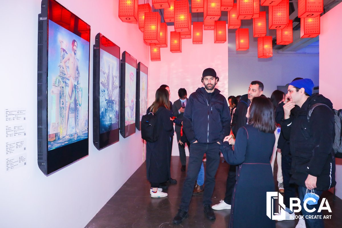 metapurse's tweet photo. ICYMI, pieces from the Metapurse collection, including "First Supper" and artwork from #B20, were displayed at #VirtualNiche in Beijing, hosted by @BlockCreateArt https://t.co/em1iNJBIgS