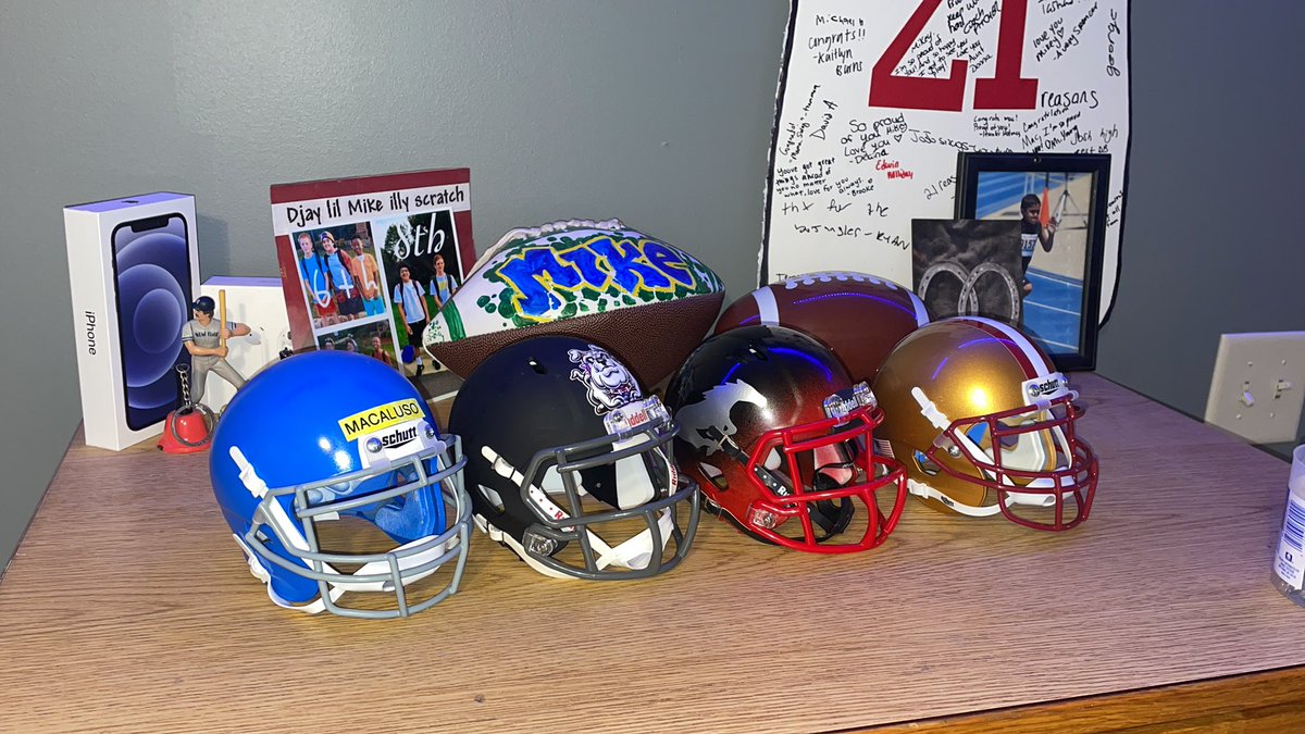 From Garner Trojans Pop Warner till now.. shoutout to my father @NCDarylMac for the helmets! he’s so artistic