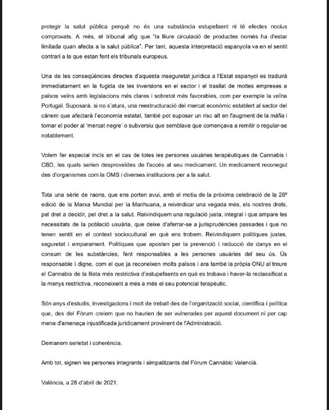 cannaforum's tweet photo. Després de l'acte d'avui a les @cortsval on hem conversat amb representants dels grups polítics que van aprovar la PNL sobre #Cannabis considerem adient pronunciar-nos com a col•lectiu davant les preocupants notícies al sector del #cànem a nivell estatal.

Compartiu! Gràcies! 💚 https://t.co/wfYjk2U2YE