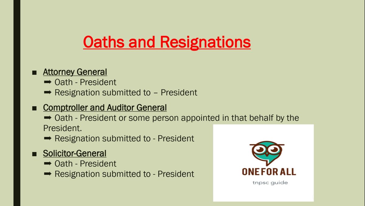 Swathik14579936's tweet image. Oaths and Resignations:

#CurrentAffairs  #Polity 
#lakshmikant #Indianpolity 
#UPSCFacts 
#UPSCPrelims #upscnotes
#tnpscgroup4 #TNPSC