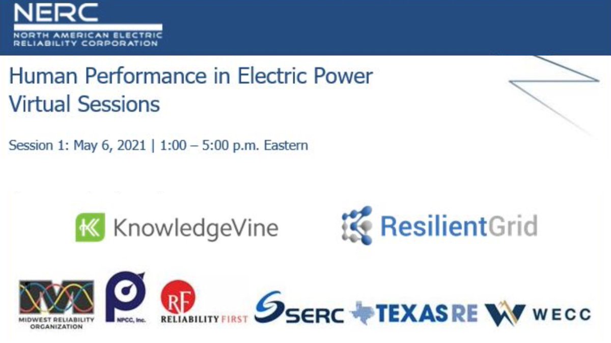 Join us for THE biggest Human Performance event in the electric utility industry. We're excited to be a part of the NERC Human Performance Conference on May 6! Register and we'll see you there! bit.ly/2PwYKID  #resilientgrid #humanperformance