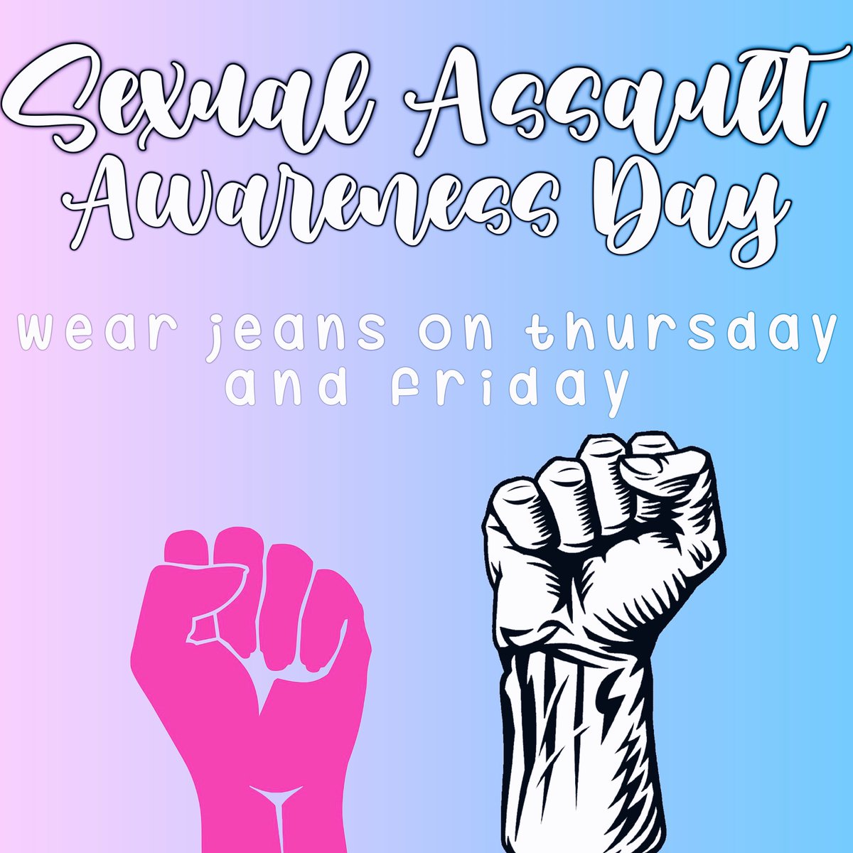 LeadershipMhhs's tweet photo. please wear jeans this upcoming thursday &amp; friday to spread awareness about sexual assault‼️and remember that anything other than yes, is a NO https://t.co/6wM0TzCW1c