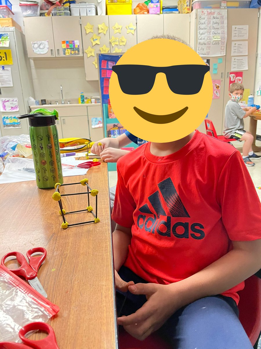 MrsAdamsWM's tweet photo. We used straws and clay to build 3D shapes! @eureka_math #kindergarten https://t.co/RQFX3VFr8d