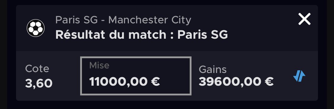 Allez on RT pour que je partage cet énorme gain 😱 #PSGMCI <a href="/Betclic/">Betclic 🔞</a>