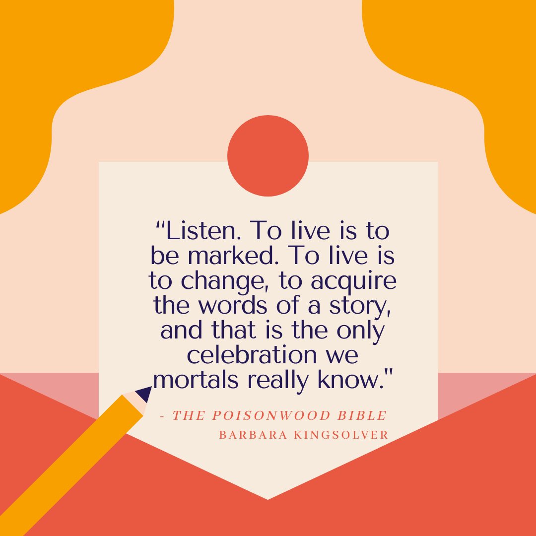 SigmaTauDeltaVU's tweet image. Today’s quotation comes from, Sigma Tau Delta member, Gwyneth Hoeksema’s favorite book The Poisonwood Bible by Barbara Kingslover. 

#wordywednesday #sinceritytruthdesign