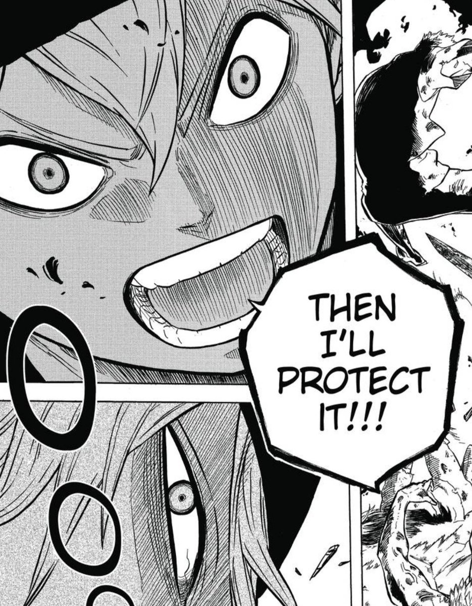 Depending on perspective Asta can be viewed as static and dynamic, I'll explain. Asta is static in the sense that his prime motivation is to protect at all costs, however, it has been shown he is willing to abandon everything at the cost of that. His own life, his humanity, and +