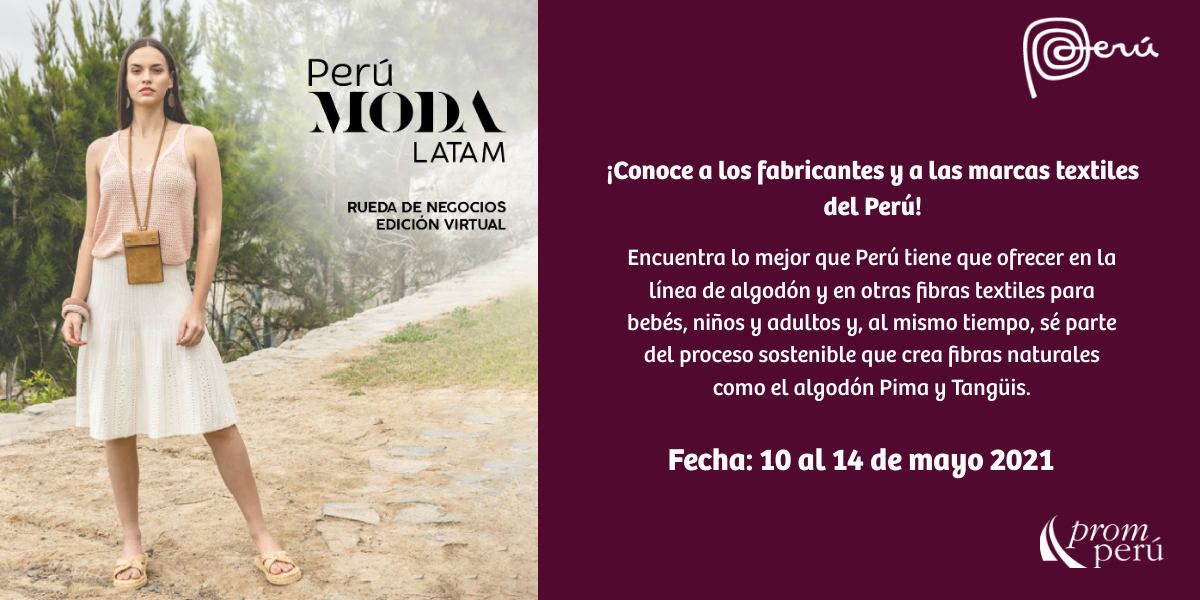 📢📢Abrimos la inscripción a compradores de México a la Rueda de Negocios Perú Moda LATAM 2021. 
📍Fecha límite de inscripción: 7 de mayo
Link de registro: perumodalatam.koyag.com/signinups/comp…