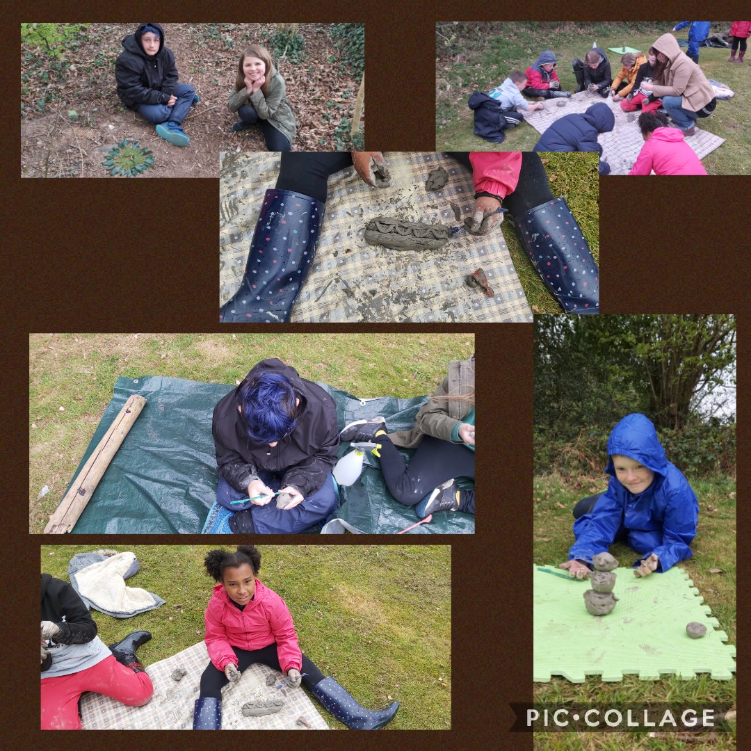 YsgolBroTawe's tweet photo. Diolch @Clarefrog22 am ddiwrnod ffantastig🤗!  Dim byd yn well na chelf yn yr awyr agored! 🌳🎨We had so much fun making our clay emotion towers and mandalas today.😊
#healthyconfidentindividuals
#forestschools
#FaCEproject
@MrsBullionsMaes 
@ErwCymru 
@Maesydderwen 
@_OLW_ https://t.co/BF6Dk1A9Dr