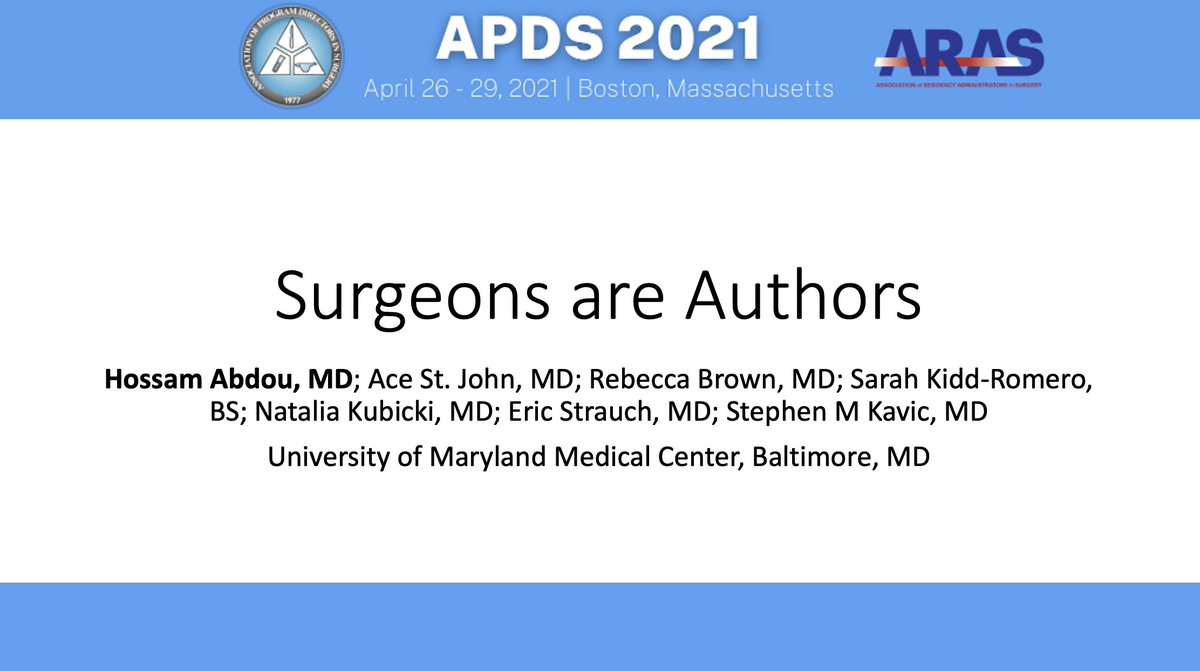APDS surgery (@apdsurgery) on Twitter photo "Surgeons are Authors"
#APDS2021 quickshots
<a href="/MarylandSurgery/">Maryland Surgery</a>
<a href="/AceStJohnMD/">Ace St John, MD MSCR</a> <a href="/skiddie83/">Sarah Kidd-Romero</a> <a href="/HabdouMd/">Hossam Abdou</a> <a href="/StephenKavic/">Stephen Kavic</a> "Surgeons are Authors"
#APDS2021 quickshots
<a href="/MarylandSurgery/">Maryland Surgery</a>
<a href="/AceStJohnMD/">Ace St John, MD MSCR</a> <a href="/skiddie83/">Sarah Kidd-Romero</a> <a href="/HabdouMd/">Hossam Abdou</a> <a href="/StephenKavic/">Stephen Kavic</a>