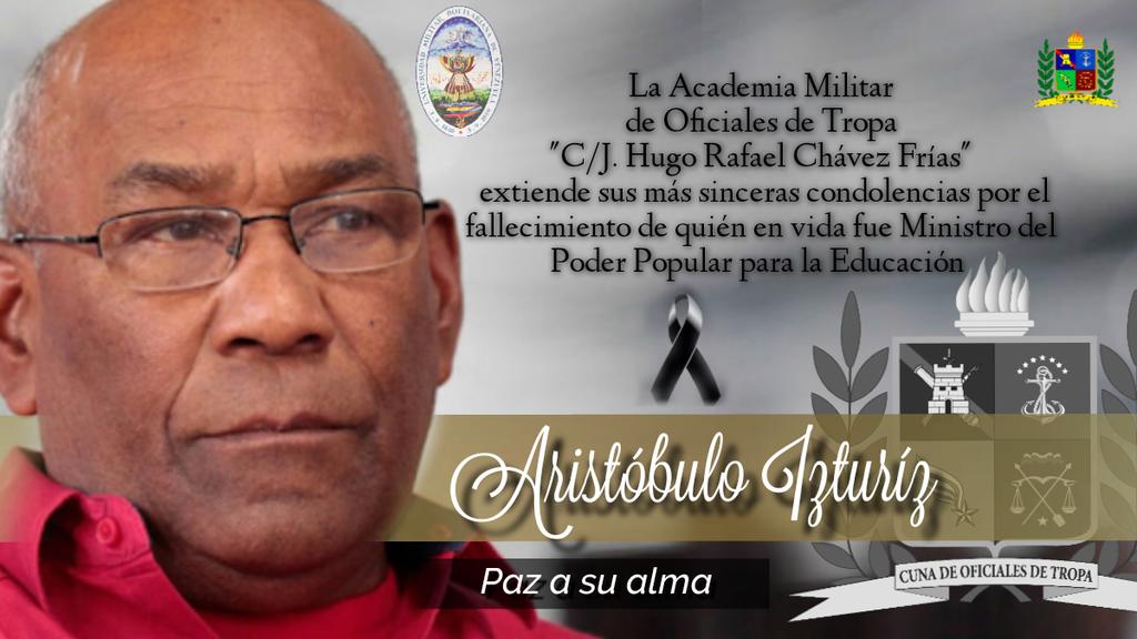 Te recordaremos Aristóbulo Izturiz como un verdadero patriota, leal de los leales, incansable luchador, Profesor de muchas generaciones y siempre junto
al pueblo. <a href="/pego21/">M/G Pedro E. González O.</a> #NadaNosDetiene