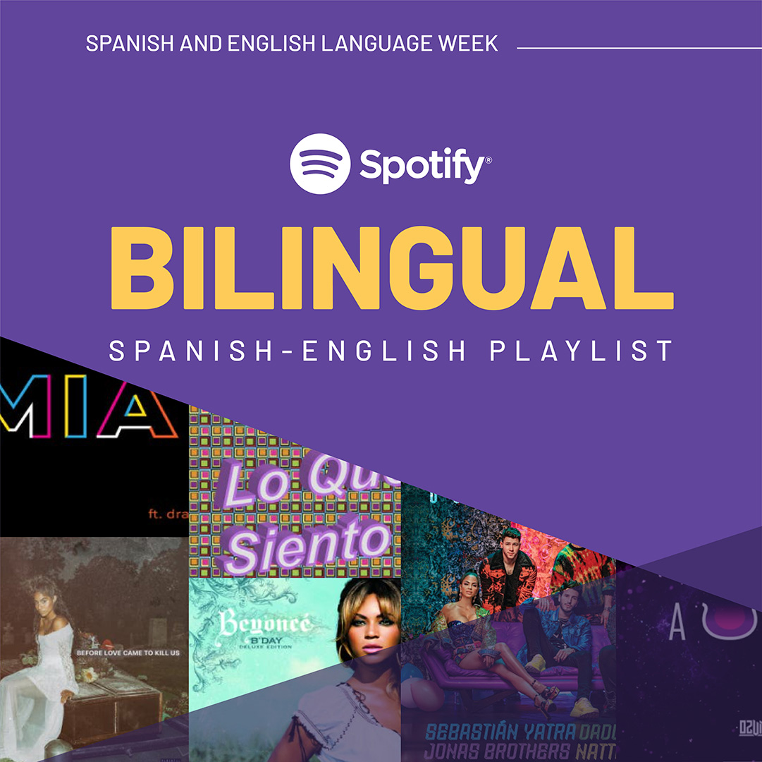 BrombergMI's tweet photo. Celebrating English and Spanish languages, we want to share this collaborative playlist curated to highlight a variety of artists and their bilingual music. Jessie Reyez, Beyonce, Alejandro Sanz... and more. What songs or musicians would you add? 🎶🎵
👉: https://t.co/QxJp9o0yD7 https://t.co/RbW39aVoiq