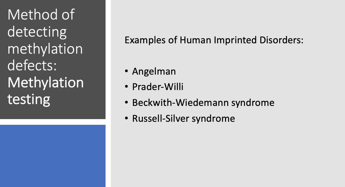 E. Methylation testingHow about Angelman and Prader-Willi? Where diseases can be caused not by changes to the sequence but by methylation defects of DNA? These can be missed on sequencing too. You need a methylation test.