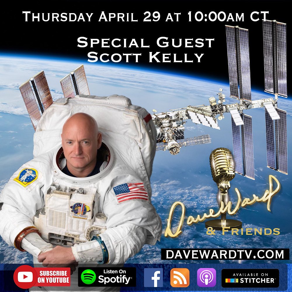 DaveWardTV's tweet photo. Tune in at 10 am CT to https://t.co/38WRNFEQqk to see my visit with @StationCDRKelly and @amikokauderer! #scottkelly #nasa #astronaut #space #shuttle #ayearinspace #yearinspace #twinstudy #davewardtv #houstonstrong #houstonproud #htx #endurance #infinitewonder https://t.co/ky5oAA9oog