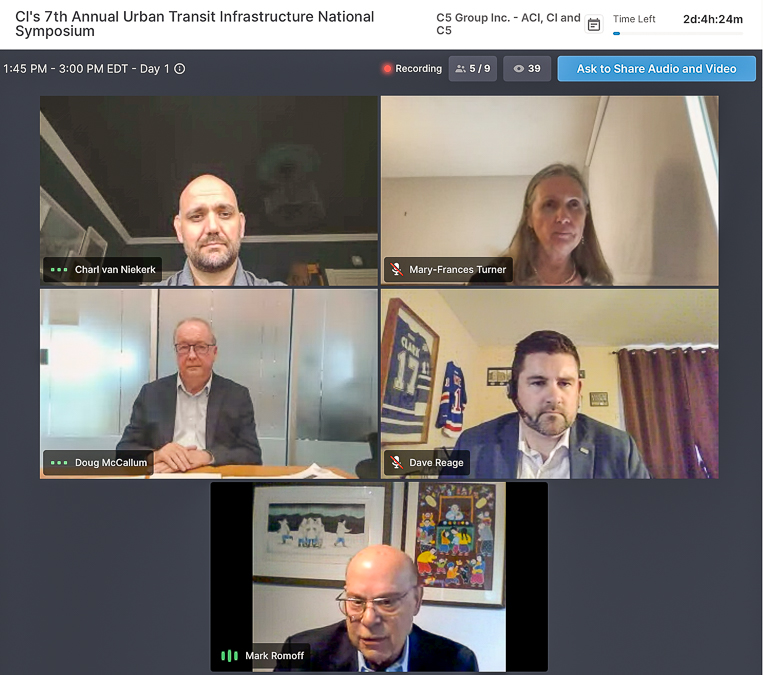 Great panel discussion today <a href="/CI_Infrastruct/">CI Infrastructure</a>’s Urban Transit #Infrastructure Symposium on how the #pandemic has affected 🇨🇦 #transit &amp; how leaders <a href="/CityofSurrey/">City of Surrey</a> <a href="/YRTViva/">York Region Transit</a> <a href="/InfraOntario/">Infrastructure Ontario</a> &amp; <a href="/hfxtransit/">Halifax Transit</a> are innovating in a new era of planning &amp; delivery. Thanks to all who tuned in!
