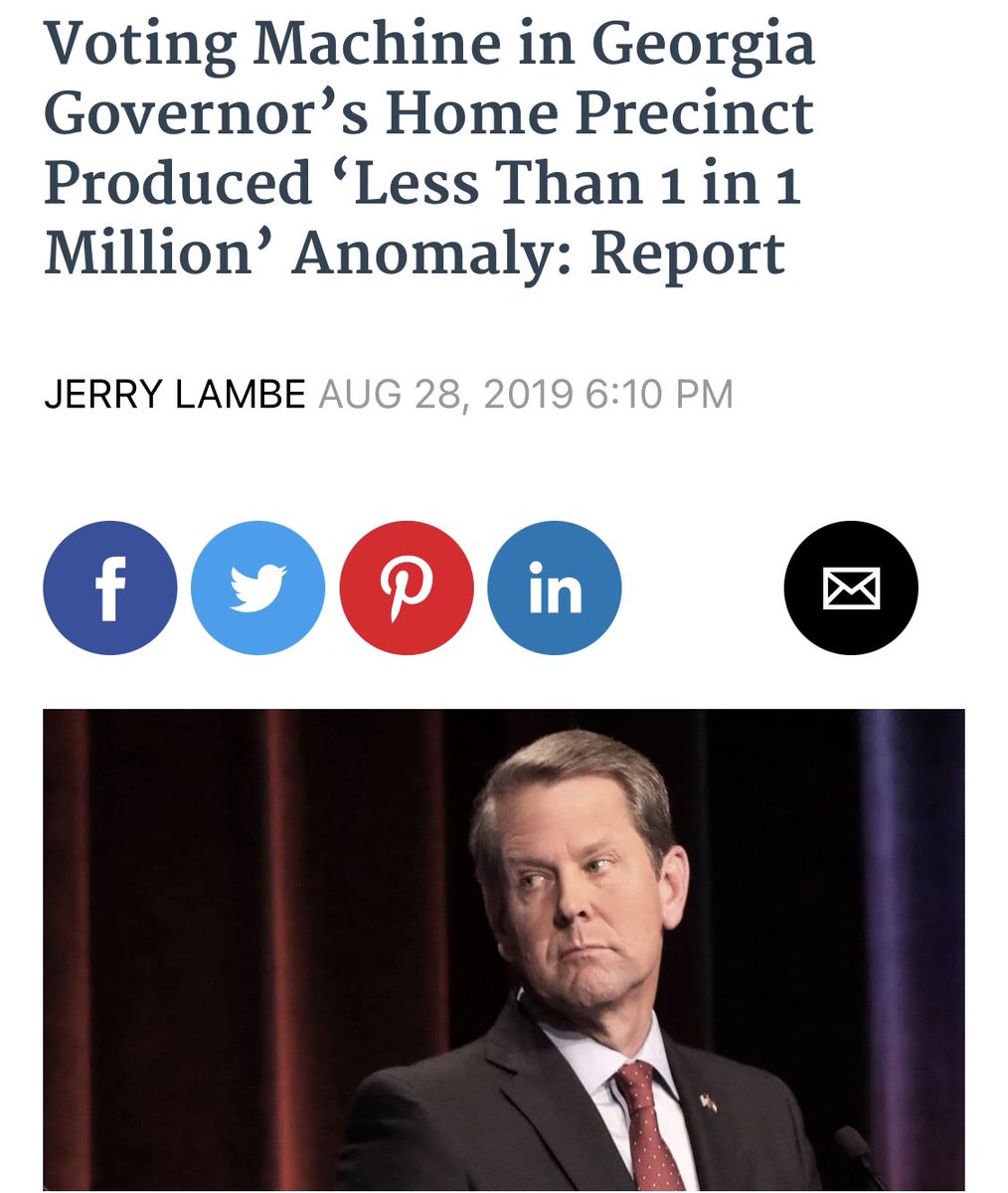 And court documents revealed even more extraordinary details.For example, a precinct had 7 voting machines.On 6 of the machines Dems won every race.On the 7th machine...Republicans won every raceA statistician described this scenario as “less than one in one million”