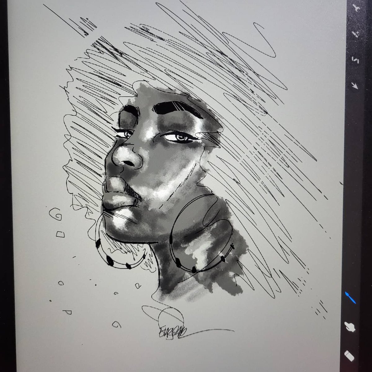eugenecommodore's tweet photo. This sketch was inspired be a drawing my grandma did years ago. #artlove #blackexcellence #keepingtradition https://t.co/b4qr280K91