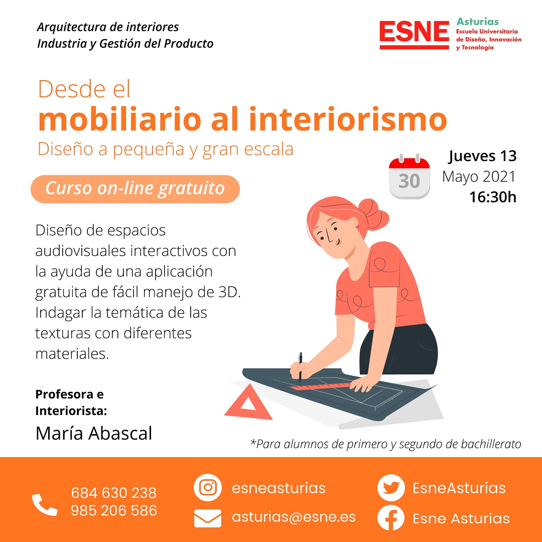 ESNE Asturias (@esneasturias) on Twitter photo "Desde el mobiliario al interiorismo. Diseño a pequeña y gran escala"
Nuevo curso on-line gratuito el día jueves 13 de mayo a las 16:30 horas.
Inscríbete en asturias@esne.es
#EsneAsturias #universidad #curso #cursosonline #diseñodeinteriores
instagram.com/p/COONOSSFCSh/… "Desde el mobiliario al interiorismo. Diseño a pequeña y gran escala"
Nuevo curso on-line gratuito el día jueves 13 de mayo a las 16:30 horas.
Inscríbete en asturias@esne.es
#EsneAsturias #universidad #curso #cursosonline #diseñodeinteriores
instagram.com/p/COONOSSFCSh/…