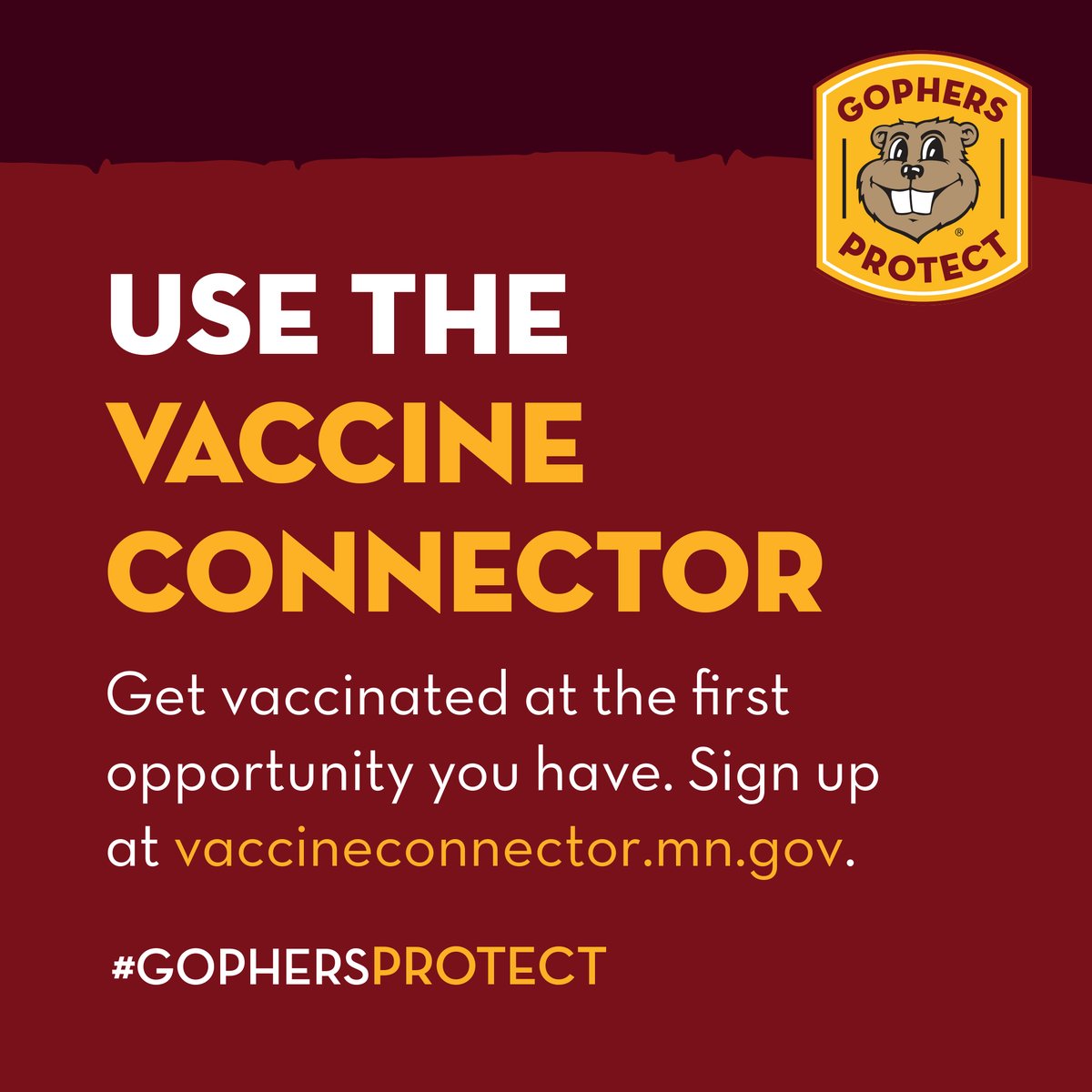 OSA_UMN's tweet photo. Get vaccinated at the first opportunity you have. After you have been vaccinated, continue following safe practices (mask wearing, distancing and getting tested if needed) to protect others as they receive their opportunities. Sign up at https://t.co/JDYCIQBJRb #GophersProtect https://t.co/Vr43qxfFQy