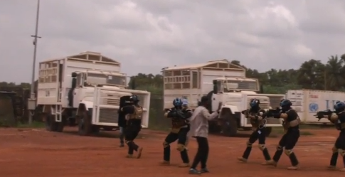 Kraz 4x4 based riot vehicle + Daewoo Novus based riot vehicle (Senegal & indonesia both jointly are part of anti riot teams )