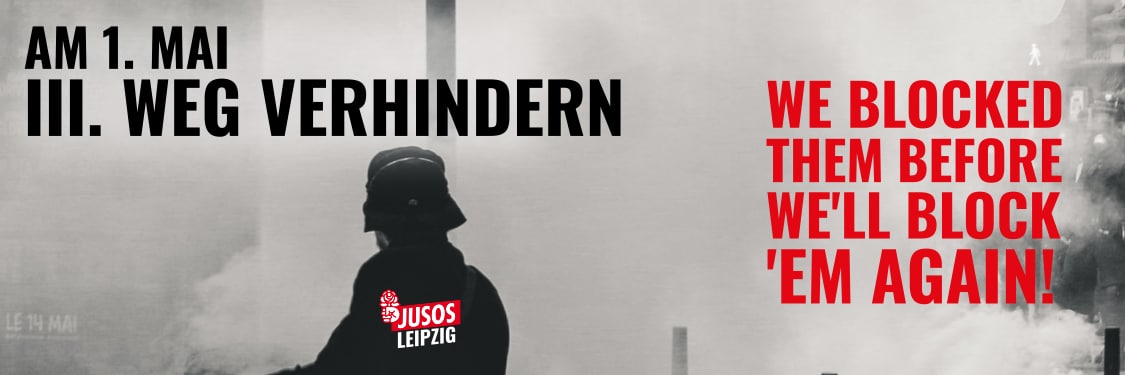 Jusos Leipzig (@jusosleipzig) on Twitter photo Am 1. Mai – III. Weg verhindern
Nach dem Verbot in Zwickau will die Neonazi-Partei nun in Leipzig demonstrieren. Kommt am 1. Mai ab 11:30 Uhr auf den Simsonplatz vor dem Bundesverwaltungsgericht – solidarisch, mit Abstand & Anstand. #Alerta! #le0105 <a href="/platznehmen/">Leipzig nimmt Platz</a> #platznehmen Am 1. Mai – III. Weg verhindern
Nach dem Verbot in Zwickau will die Neonazi-Partei nun in Leipzig demonstrieren. Kommt am 1. Mai ab 11:30 Uhr auf den Simsonplatz vor dem Bundesverwaltungsgericht – solidarisch, mit Abstand & Anstand. #Alerta! #le0105 <a href="/platznehmen/">Leipzig nimmt Platz</a> #platznehmen