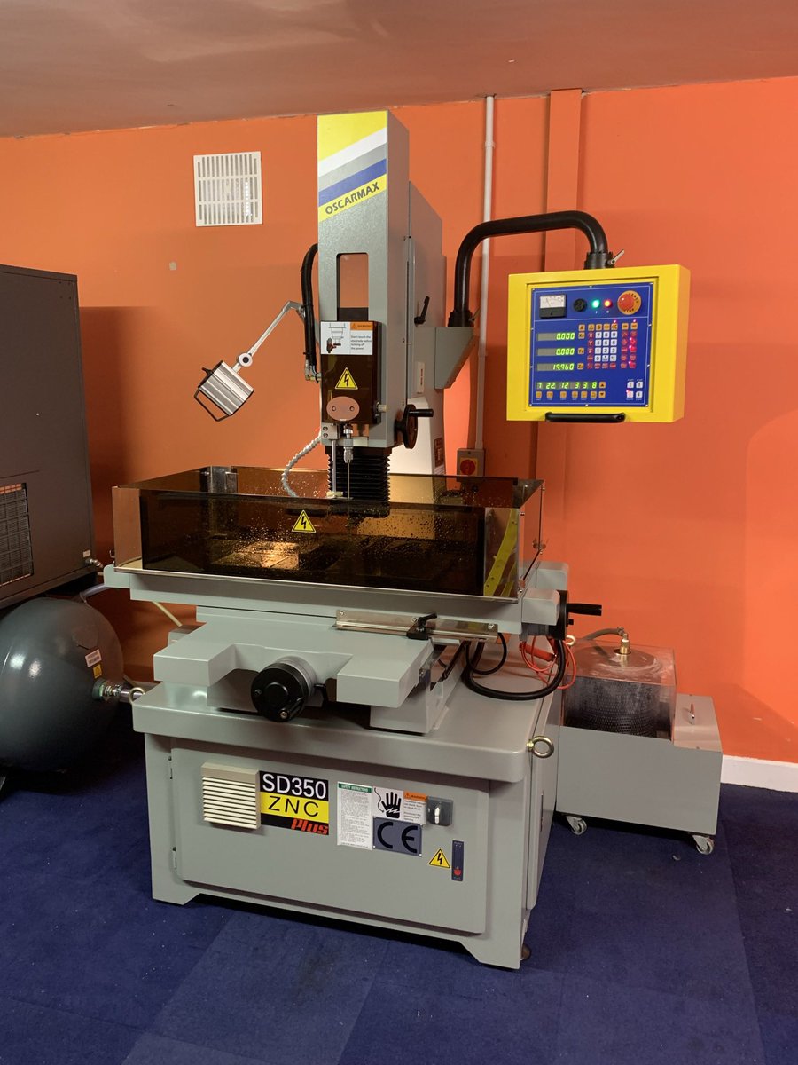 Oscarmax SD350 ZNC PLUS Fast Hole Drill Machine installed last week at N&amp;E PRECISION in Longford, Ireland. 

3 very different applications using different size and material of electrode’s and workpiece. 
#EDM #OSCARMAX