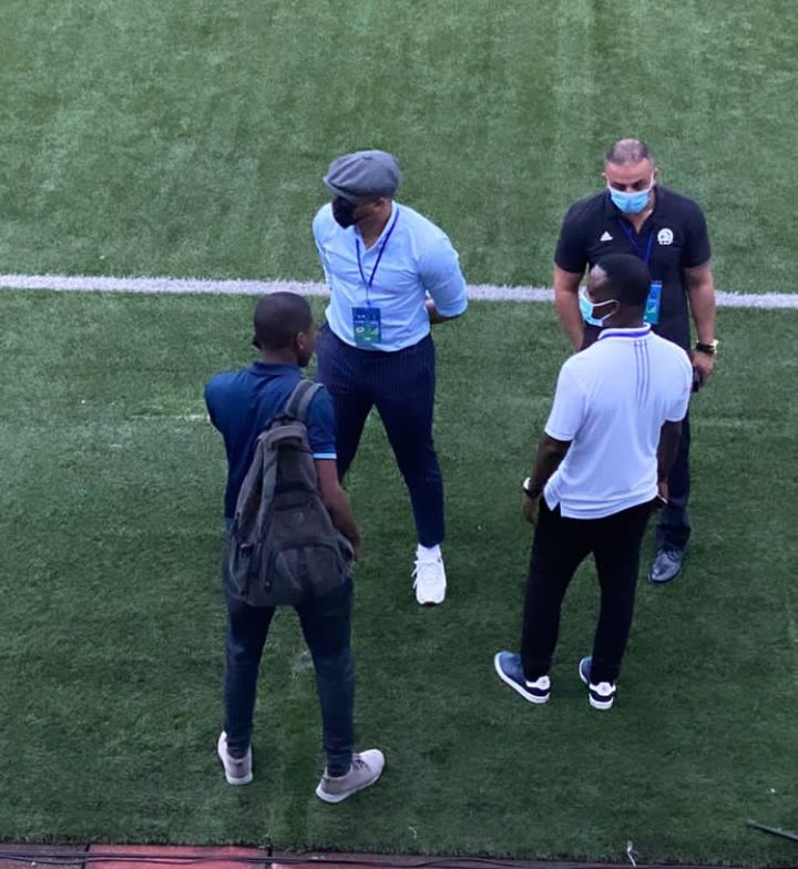 gidi_9ja's tweet photo. Ex #BBNaija star Ozoemena Joseph Chukwu was  the CAF Coordinator for Enyimba vs Pirates #CAFCC tonight  https://t.co/PxKjaE2bDu