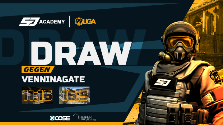 SFDGaming's tweet photo. 🔵#DRAW #Academy⚪

Leider eine mäßige T-Leistung auf Overpass, dafür eine Bomben Leistung auf Inferno ! 
➡️Damit stehen wir 10:2 in der @99DAMAGEde Kalibrierung's Gruppe
🛡️ GGWP #Venninagate⚔️

🗺️ Overpass 16:11
🗺️ Inferno 16:5 

#SFD | #1v32c0mp373 https://t.co/palMzaAMBo