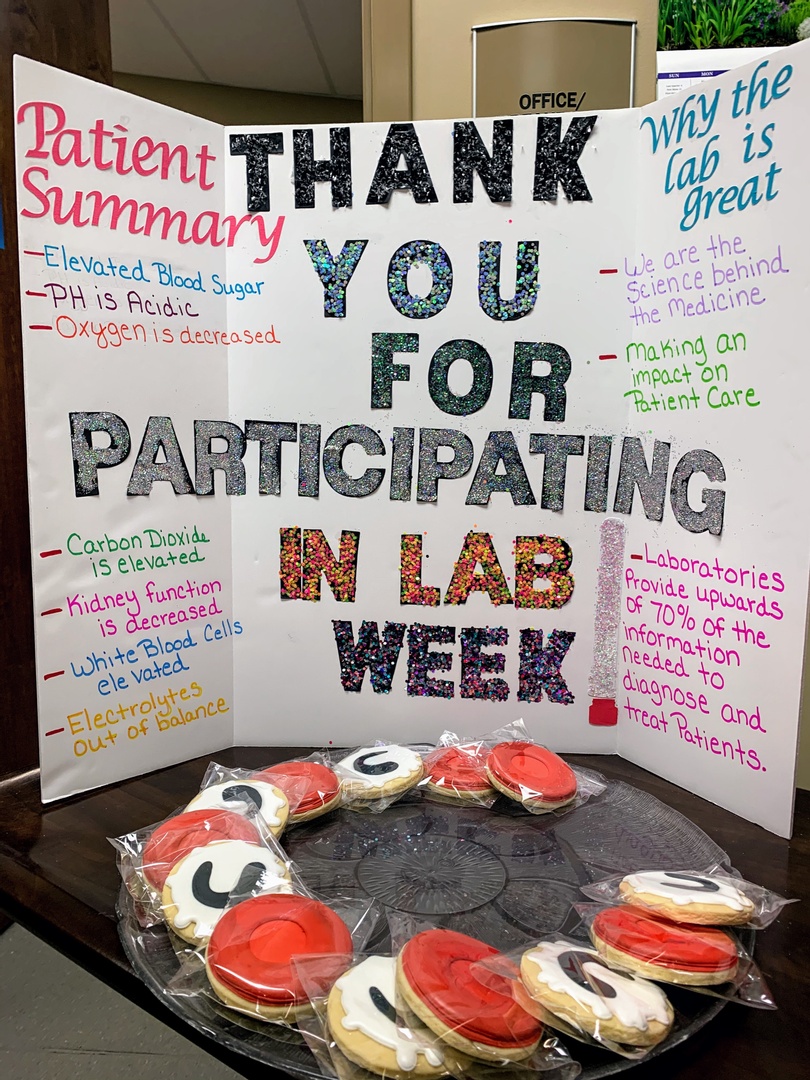 saintlukeskc's tweet image. Laboratory detectives at Allen County Regional Hospital celebrated #LabWeek2021 last week with a &quot;Mystery Diagnosis&quot; workshop. Fellow staff members were invited into the lab to learn more about the work of our laboratory team and how they impact patient care.