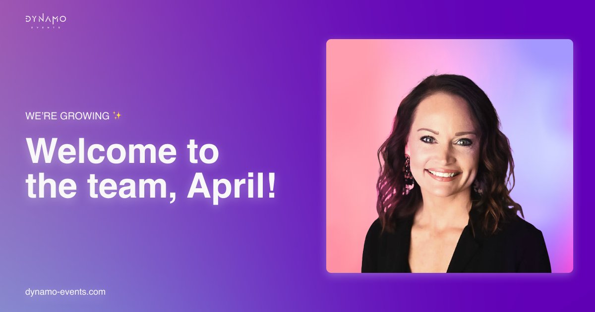 dynamoeventsco's tweet photo. Say hello to our newest team member: April 👋

With 14+ years of experience mastering systems and processes, she's joining the Dynamo team as a virtual assistant based in Indiana. ✌

We're so happy to have her bubbly, adventurous spirit around.💥

#EventProfs #DynamoEvents https://t.co/qu3ggzVVw5