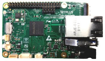 Novasom's M7plus SBC, like its M7, offers a quad-core Rockchip RK3328 SoC and up to 2GB RAM and 16GB eMMC. Like the M7, I/O includes HDMI, camera, USB2/3, Ethernet, UART, WiFi/BT, and RPi 3 style expansion, but the plus adds RS485 and microUSB powering. hackerboards.com/boards/m7plus-…