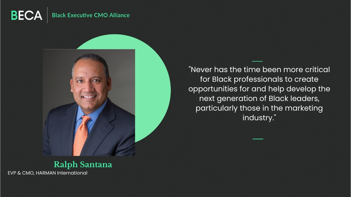 Member Spotlight:   <a href="/RalphSantana/">Ralph Santana</a>, Founding #BECAMember and EVP &amp; CMO, <a href="/Harman/">HARMAN</a>.

Learn more about #BECA, our mission, and other founding members: blackexec.com